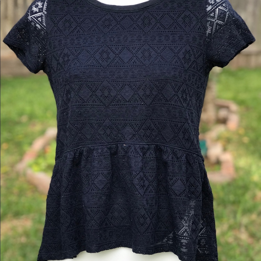 Abercrombie Kids Navy Blue Top Sz 13/14 - Picture 4 of 6